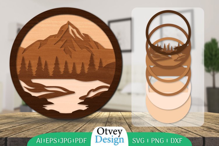 Mountain Scene Silhouette Image 16