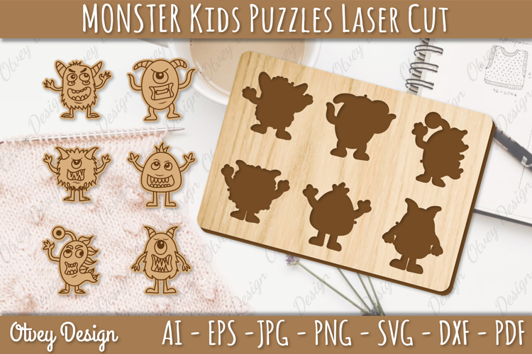 Monster Kids Puzzles Lasercut | Educational Puzzles