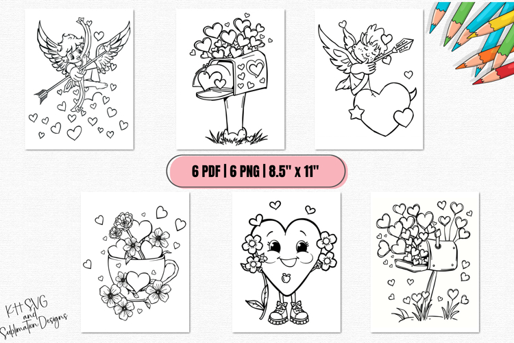 Whimsical Valentine Coloring Pages