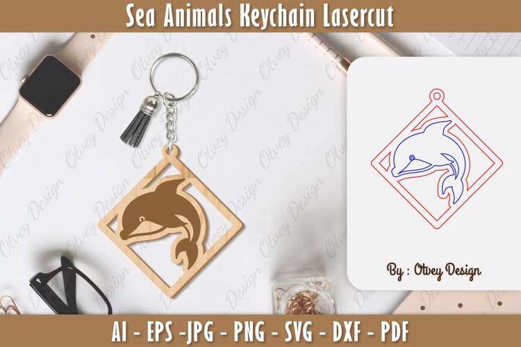Keychain Sea Animals Lasercut SVG
