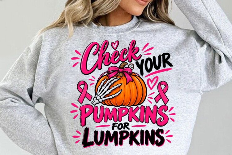 Breast Cancer Pumpkin PNG, Breast Cancer Skeleton PNG example image 1
