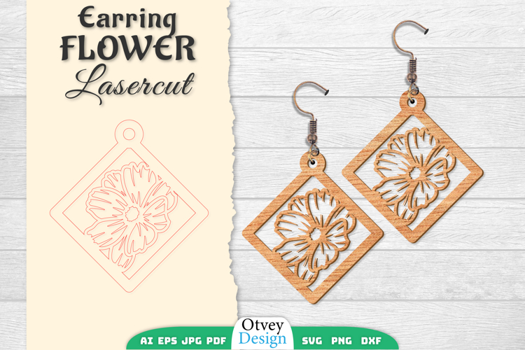 Flowers Earring Laser Cut