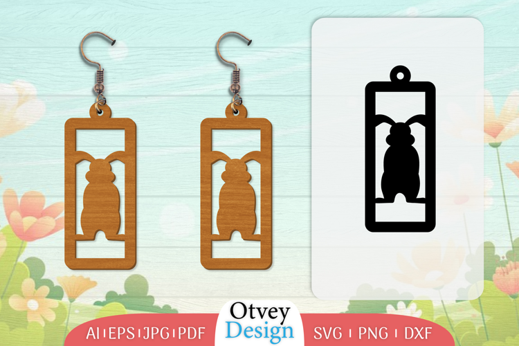 Earring Rabbit Lasercut | Happy Easter Lasercut