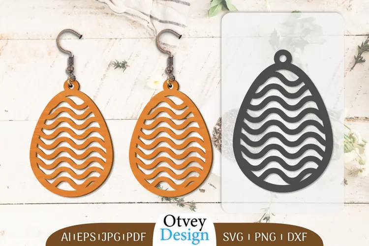 Happy Easter Egg Earrring Lasercut