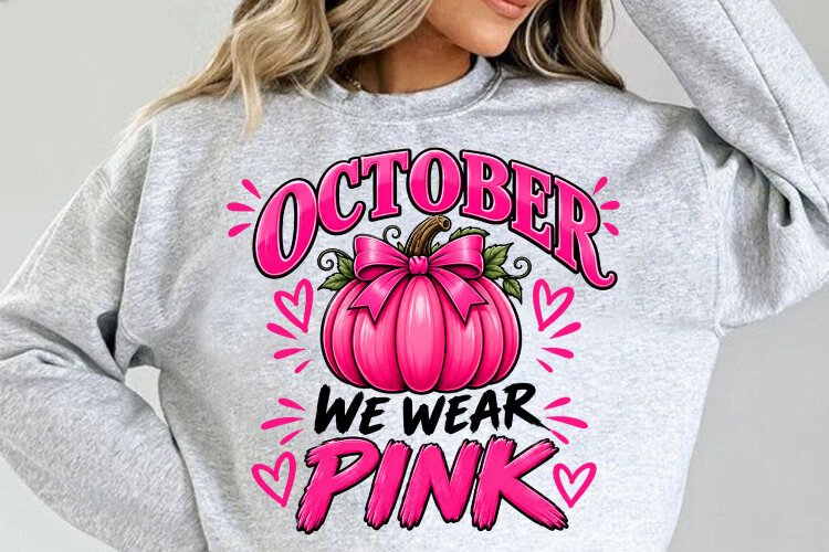 Breast Cancer October PNG, Breast Cancer Shirt Design example image 1