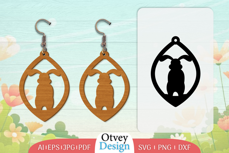 Earring Rabbit Lasercut | Happy Easter Lasercut