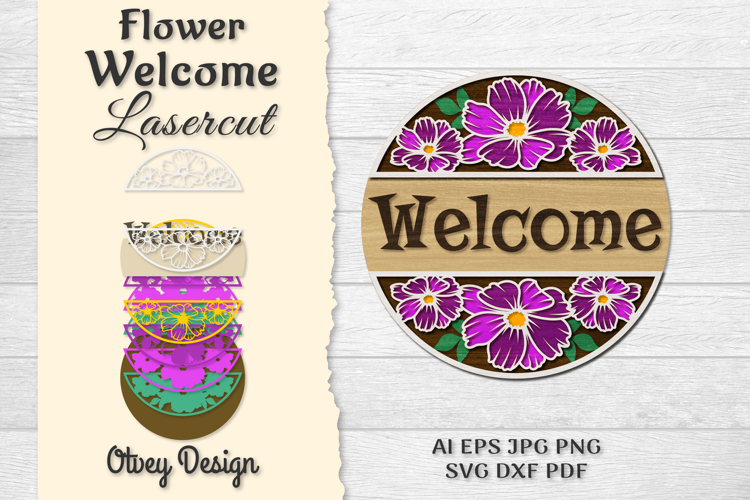 Flower Welcome Lasercut