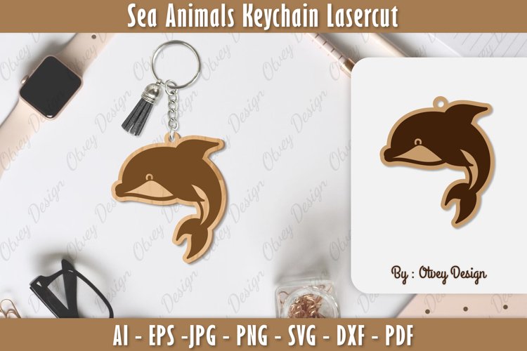 Keychain Sea Animals Lasercut SVG