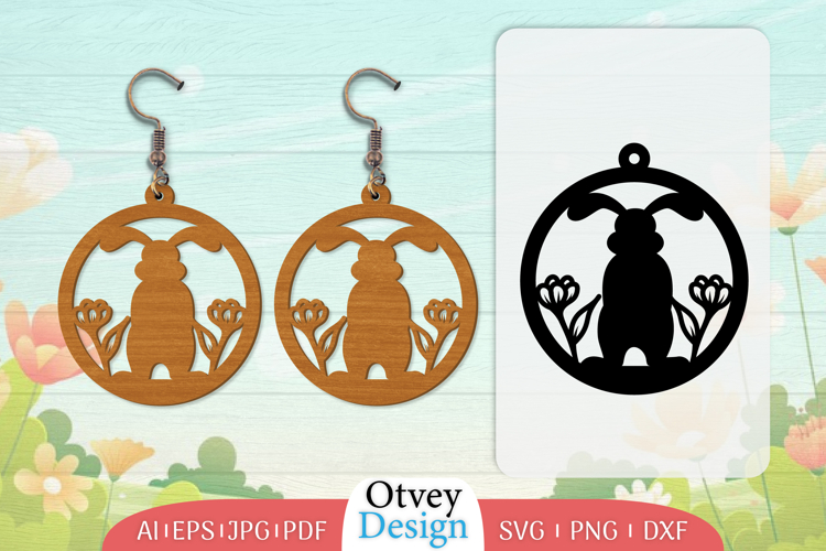 Earring Rabbit Lasercut | Happy Easter Lasercut
