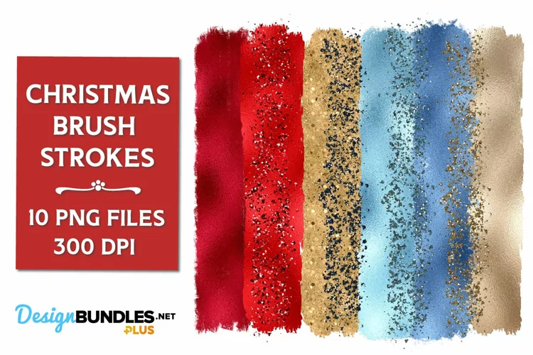 Brush Strokes Set, Glitter Brush Strokes, Sublimation File
