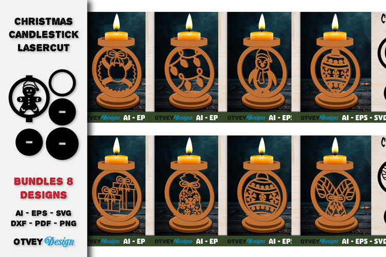 Christmas Candlestick Lasercut BUNDLES