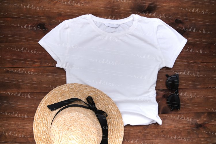 Summer T-shirt mockup JPG 300 dpi, woman T-shirt