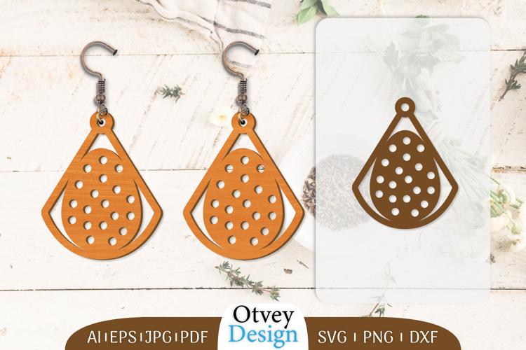 Happy Easter Egg Earrring Lasercut