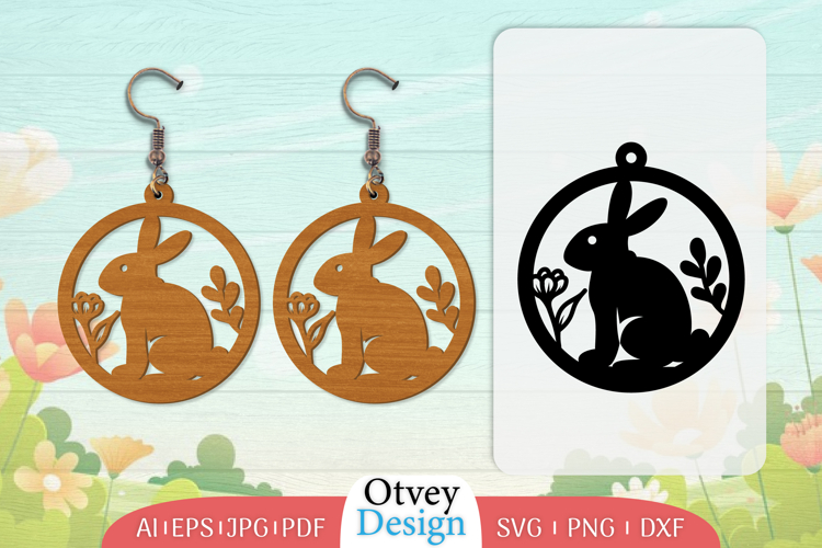 Earring Rabbit Lasercut | Happy Easter Lasercut