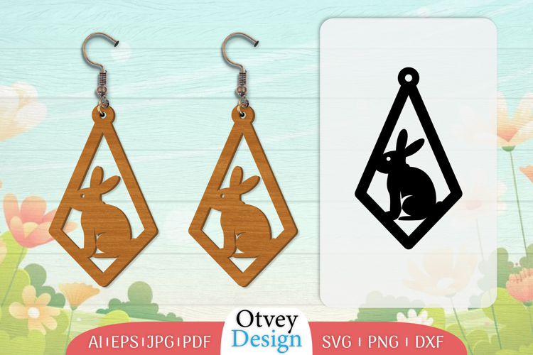 Earring Rabbit Lasercut | Happy Easter Lasercut