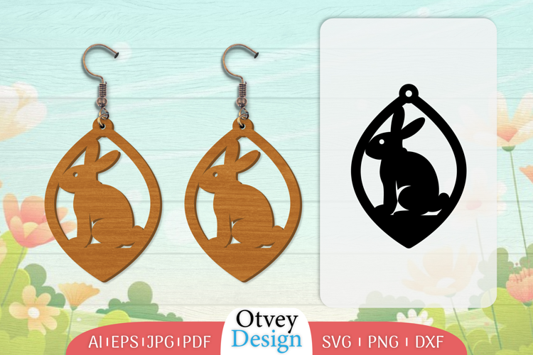 Earring Rabbit Lasercut | Happy Easter Lasercut