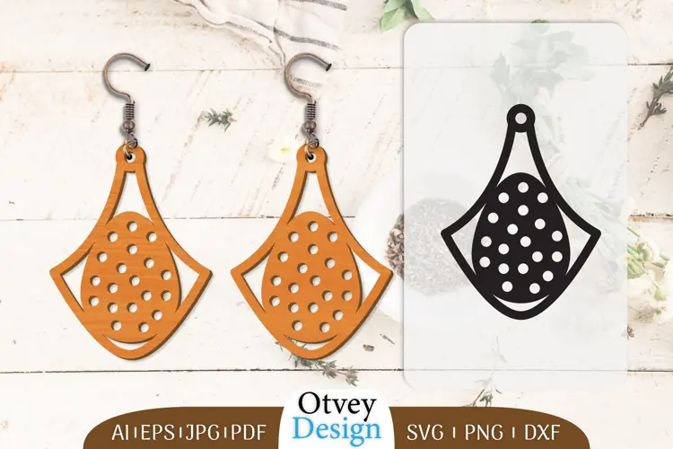 Happy Easter Egg Earrring Lasercut