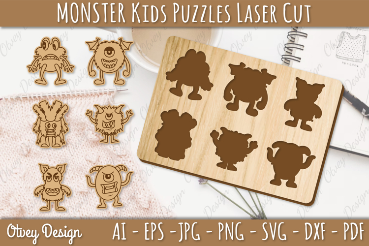 Monster Kids Puzzles Lasercut | Educational Puzzles