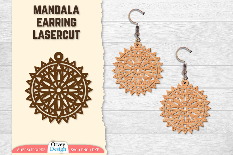 Mandala Earring Lasercut