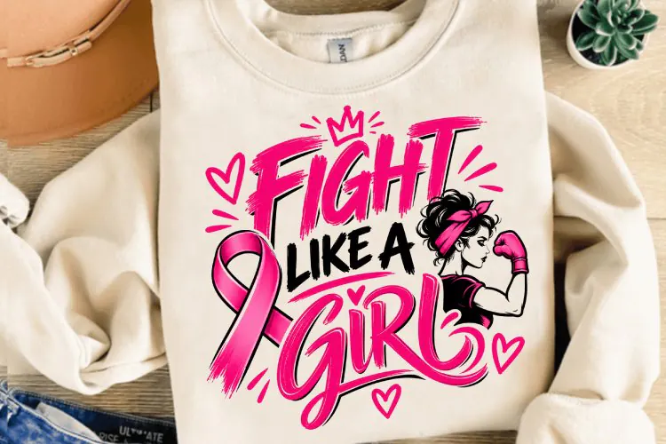 Breast Cancer Fight PNG, Fight Like A Girl Shirt PNG