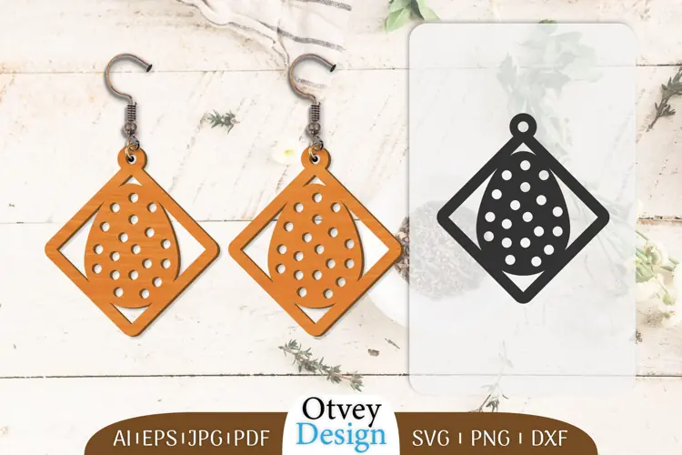 Happy Easter Egg Earrring Lasercut