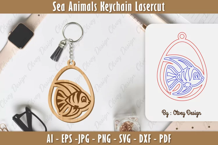 Keychain Sea Animals Lasercut SVG