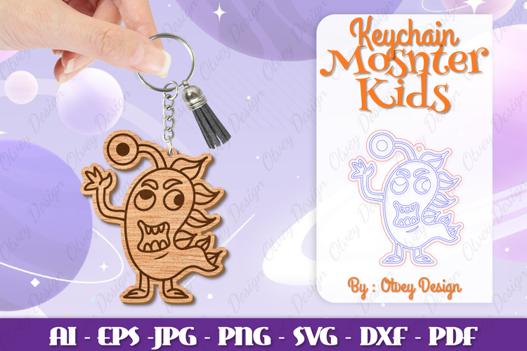 Monster Kids Keychain Lasercut