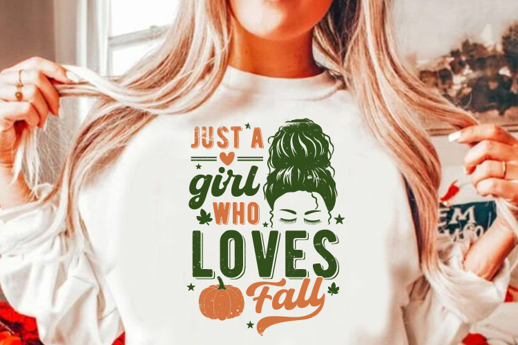 Just A Girl Who Loves Fall SVG | Fall Sublimation PNG