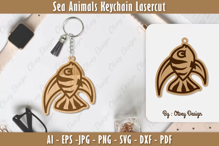 Keychain Sea Animals Lasercut SVG