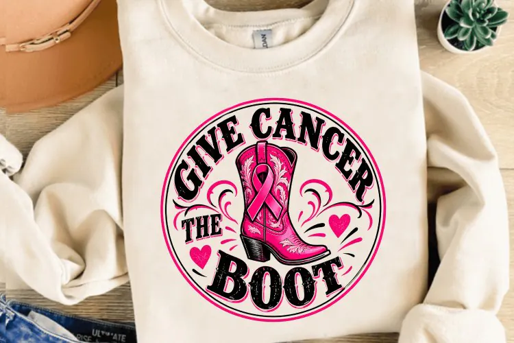 Breast Cancer Boot PNG, Breast Cancer Sublimation