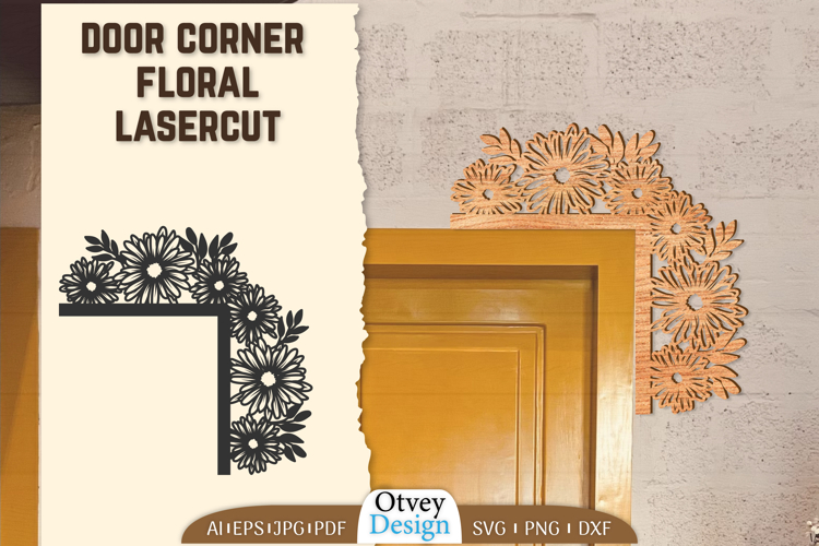 Door Corner Floral Lasercut
