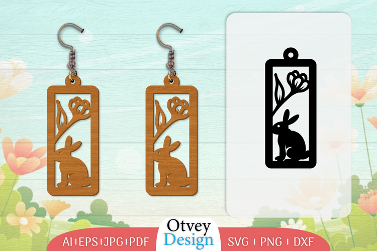 Earring Rabbit Lasercut | Happy Easter Lasercut