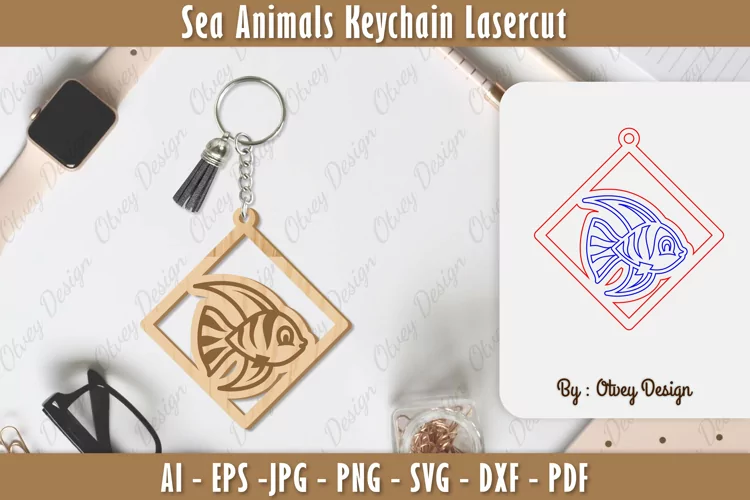 Keychain Sea Animals Lasercut SVG