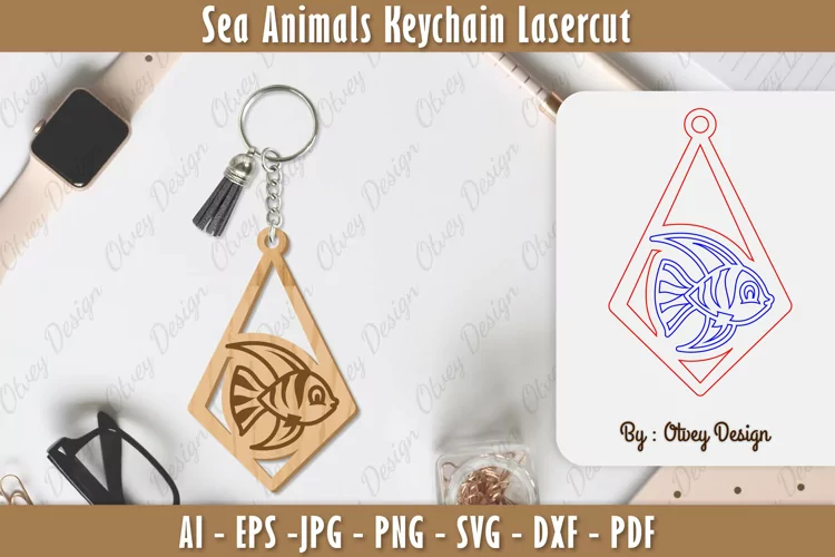 Keychain Sea Animals Lasercut SVG