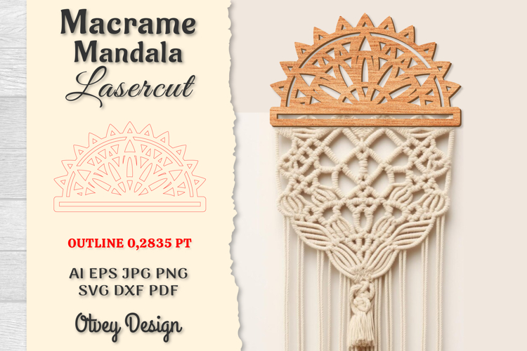 Macrame Frame Mandala Lasercut example image 1
