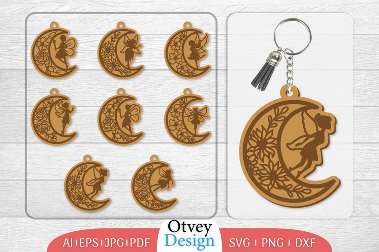 Fairy Keychain Lasercut BUNDLE 8 DESIGNS