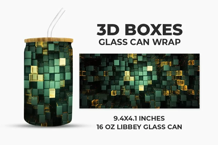 3D Boxes Glass Can Wrap