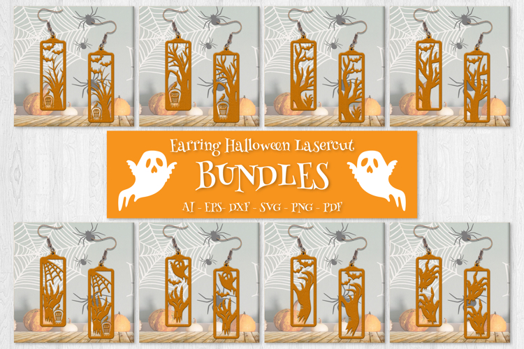 Halloween Earrings Lasercut | Halloween Jewelry Template
