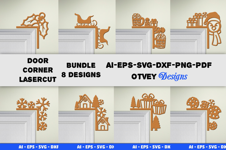 Christmas Door Corner Decoration Lasercut File SVG BUNDLES
