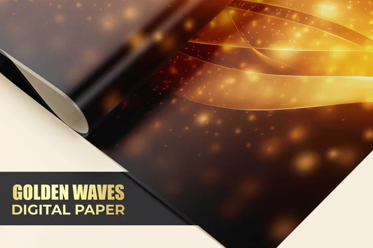 Golden Waves Digital Paper
