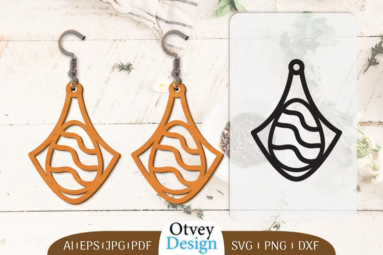 Happy Easter Egg Earrring Lasercut