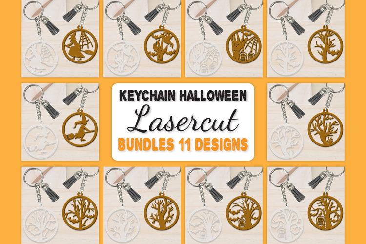 Halloween Keychain Lasercut | Halloween Jewelry Template
