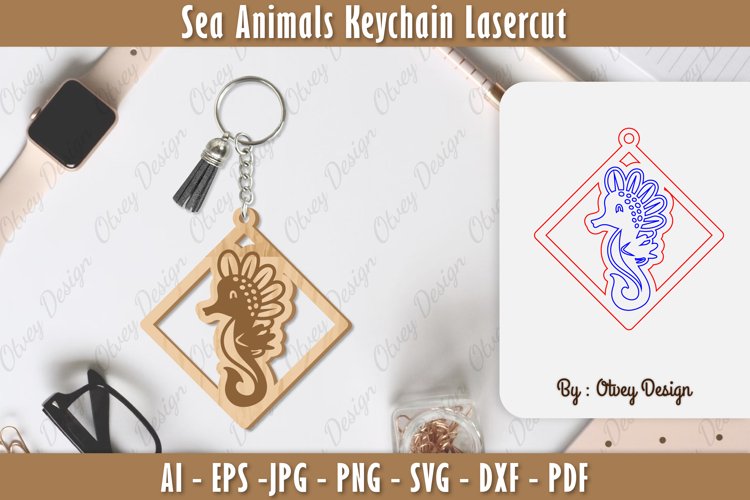 Keychain Sea Animals Lasercut SVG