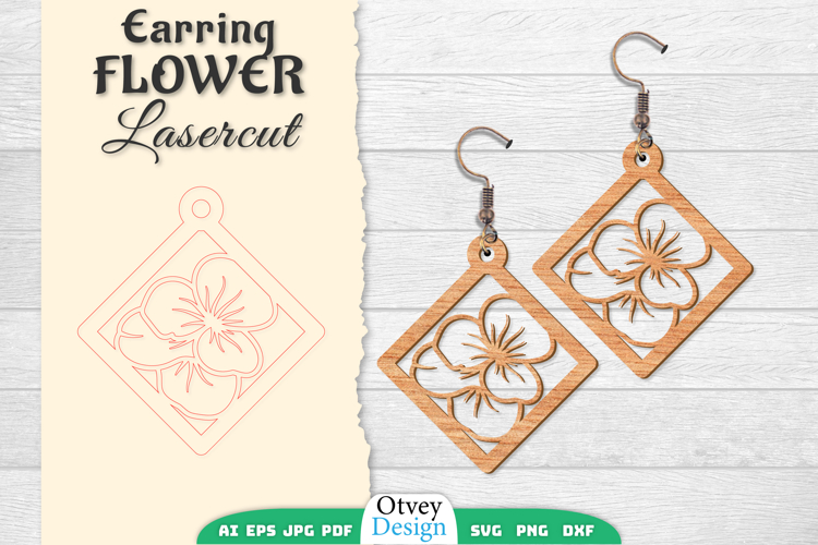 Flowers Earring Laser Cut