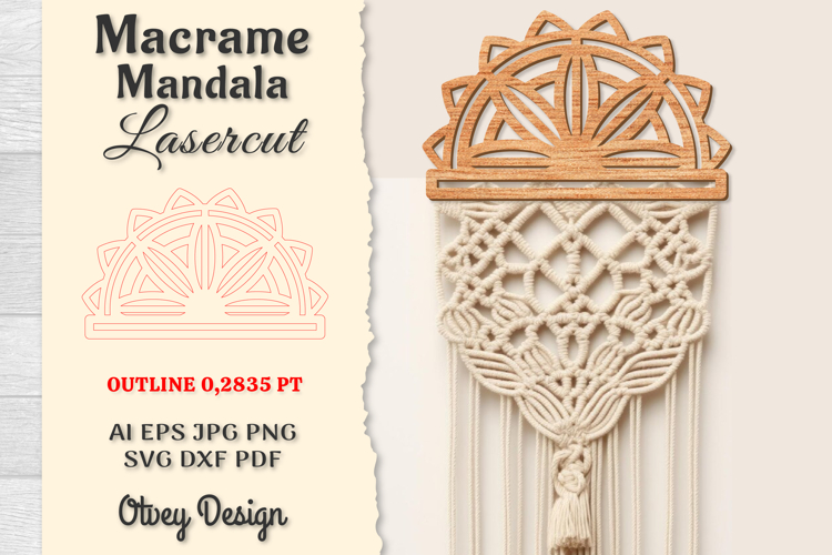 Macrame Frame Mandala Lasercut example image 1
