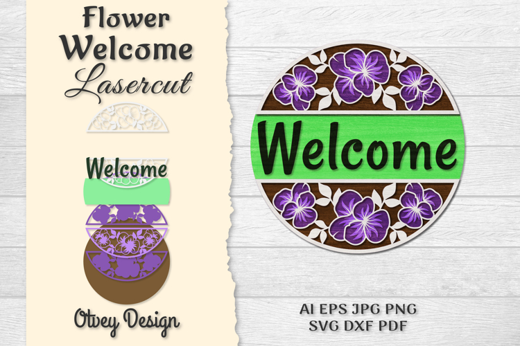 Flower Welcome Lasercut