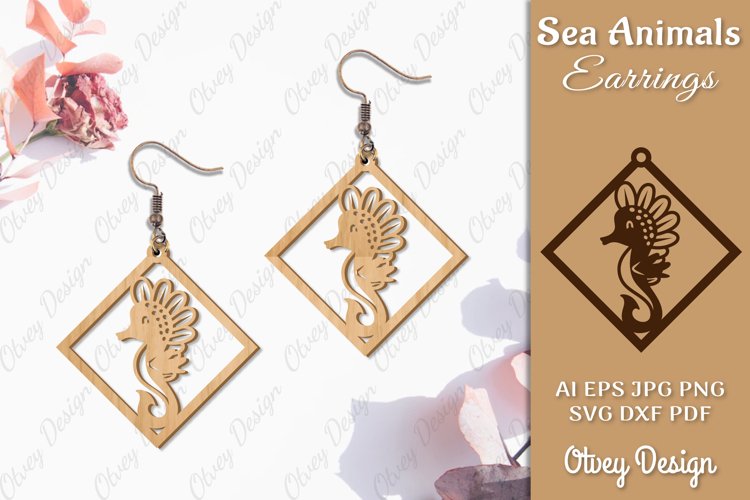 Keychain Sea Animals Lasercut SVG example image 1