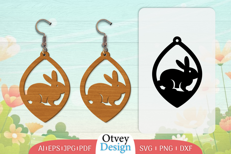 Earring Rabbit Lasercut | Happy Easter Lasercut