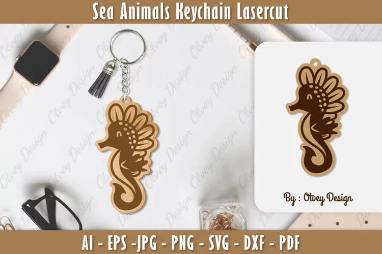 Keychain Sea Animals Lasercut SVG