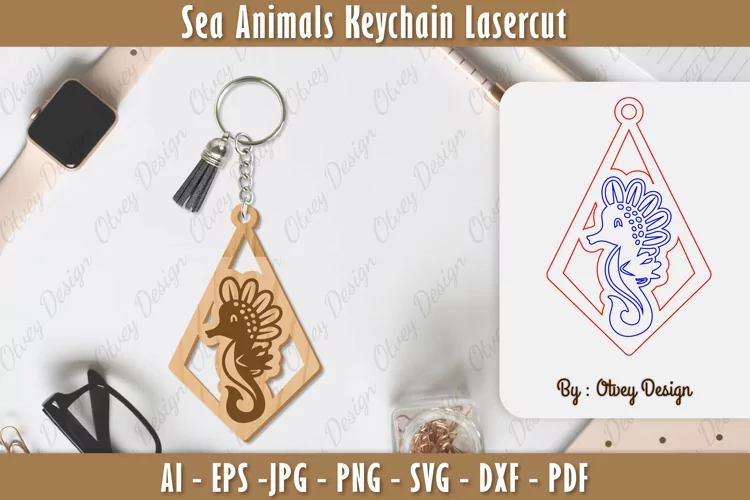 Keychain Sea Animals Lasercut SVG
